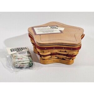 NEW Longaberger 59196 Little Star Red Tree Trimming 8" Basket Lid Liner Holiday‎